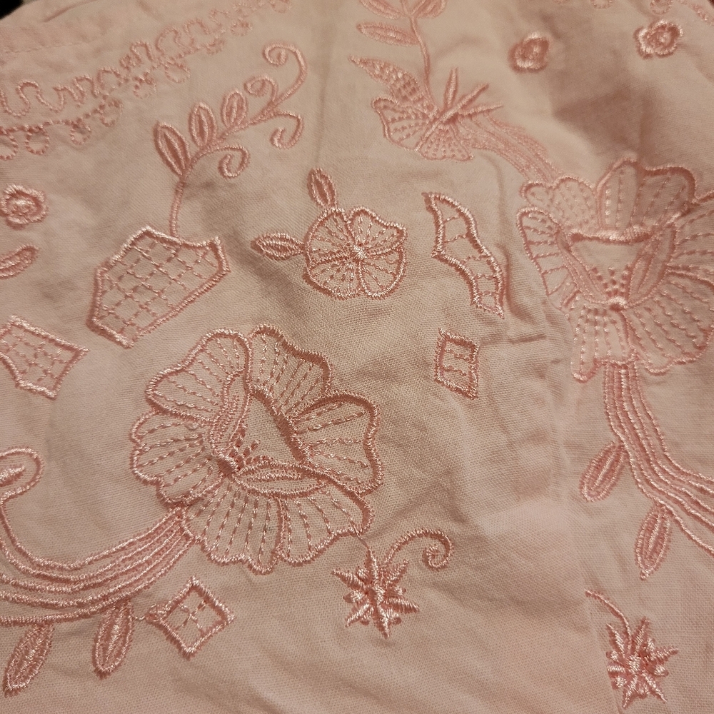 The 1 For U Women Nightgown 2XL Pink Floral Embroidered Pairy Granny Cottagecore - Picture 8 of 8